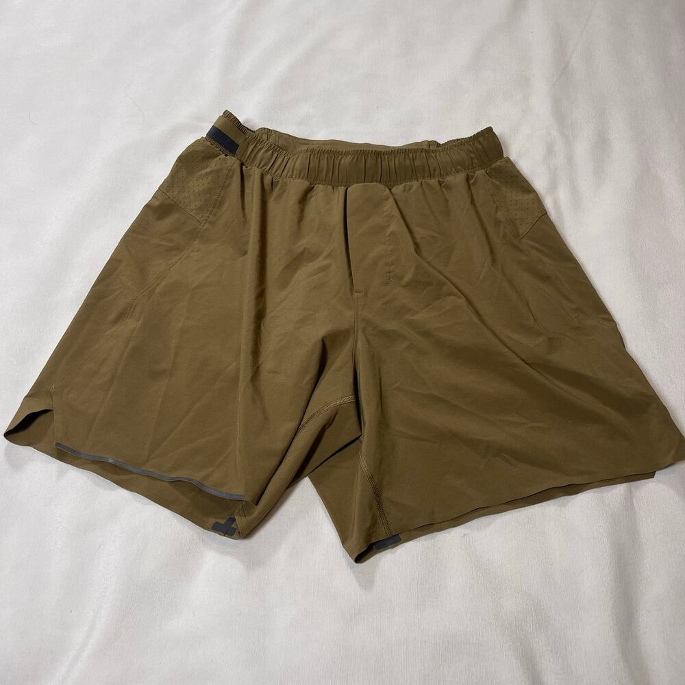 lululemon T.H.E. Short 9” Lined Men’s Small Brown Olive Athletic Shorts LM7A98S